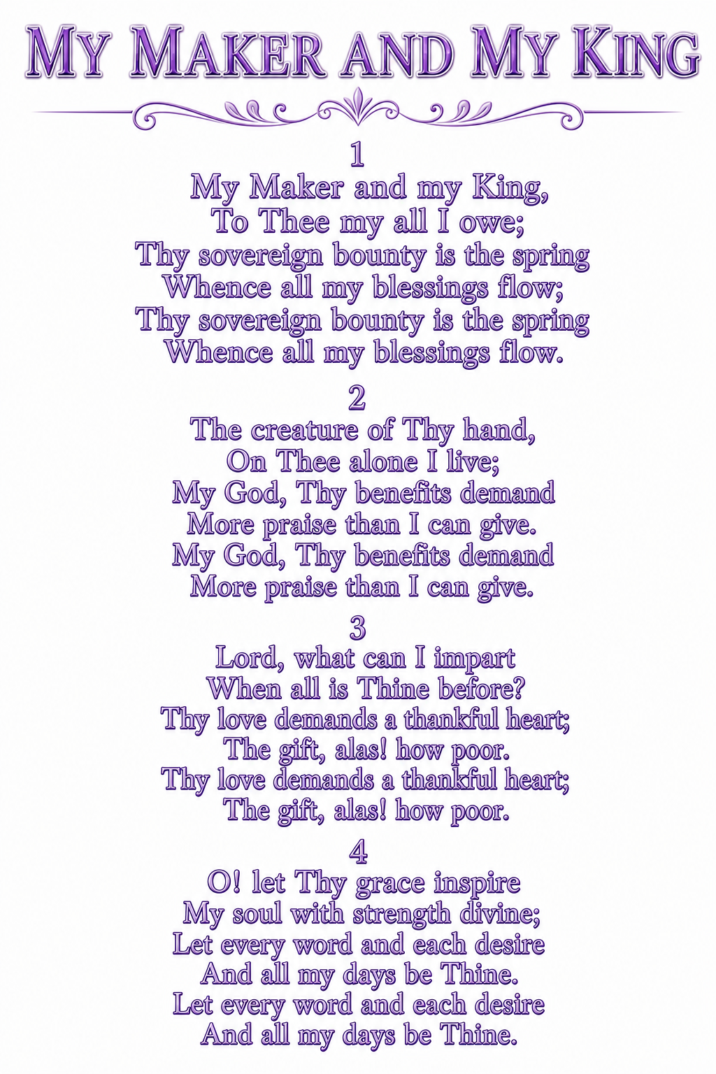 Sacred Hymn Lyrics